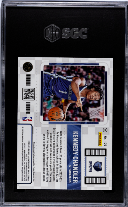 2022-23 Panini Contenders #127 Kennedy Chandler Autograph Variant RT SGC 9.5-10 — Back