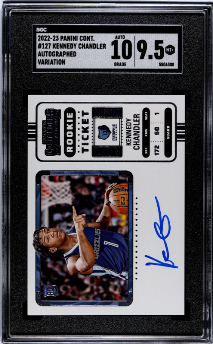 2022-23 Panini Contenders #127 Kennedy Chandler Autograph Variant RT SGC 9.5-10 — Front
