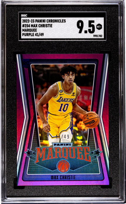 2022-23 Panini Chronicles #254 Max Christie Marquee Purple SGC 9.5 — Front