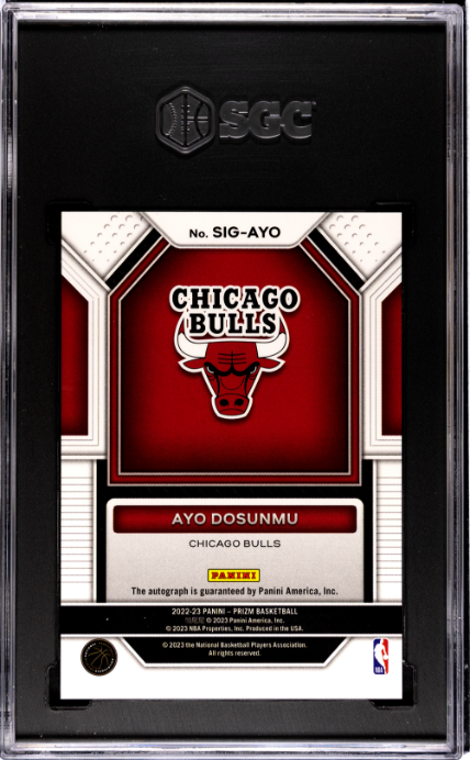 2022-23 Panini Prizm #SIG-AD Ayo Dosunmu Signature SGC 8-10 — Back