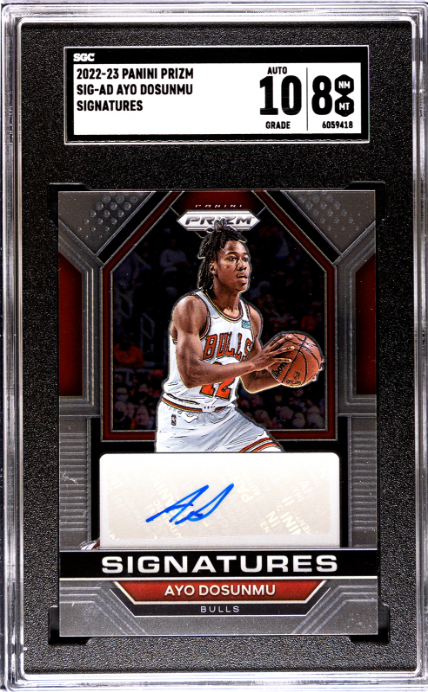 2022-23 Panini Prizm #SIG-AD Ayo Dosunmu Signature SGC 8-10 — Front