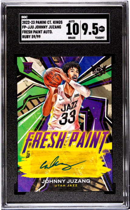 2022-23 #FP-JJU Johnny Juzang Fresh Paint Ruby Autograph RC SGC 9.5-10 — Front