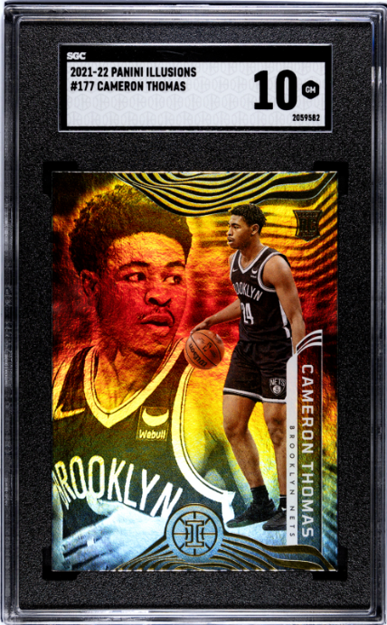 2021-22 Panini Illusions #177 Cameron Thomas RC SGC 10 — Front