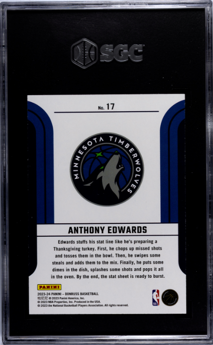 2023-24 Donruss #17 Anthony Edwards Franchise Features SGC 9.5 — Back