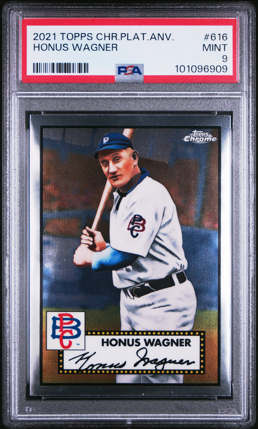 2021 Topps Chrome Platinum Anniversary #616 Honus Wagner PSA 9 — Front