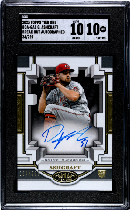 2023 Topps Tier One #BOA-GA1 Graham Ashcraft Break Out SGC 10-10 — Front