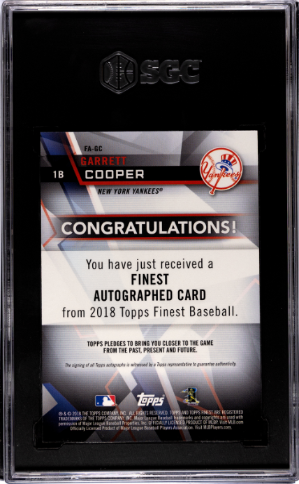 2018 Topps Finest #FA-GC Garrett Cooper RC SGC 9.5-10 — Back