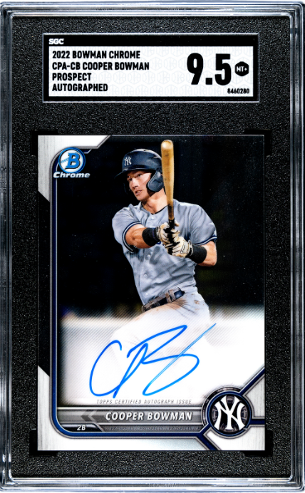 2022 Bowman Chrome #CPA-CB Cooper Bowman Autographed SGC 9.5 — Front