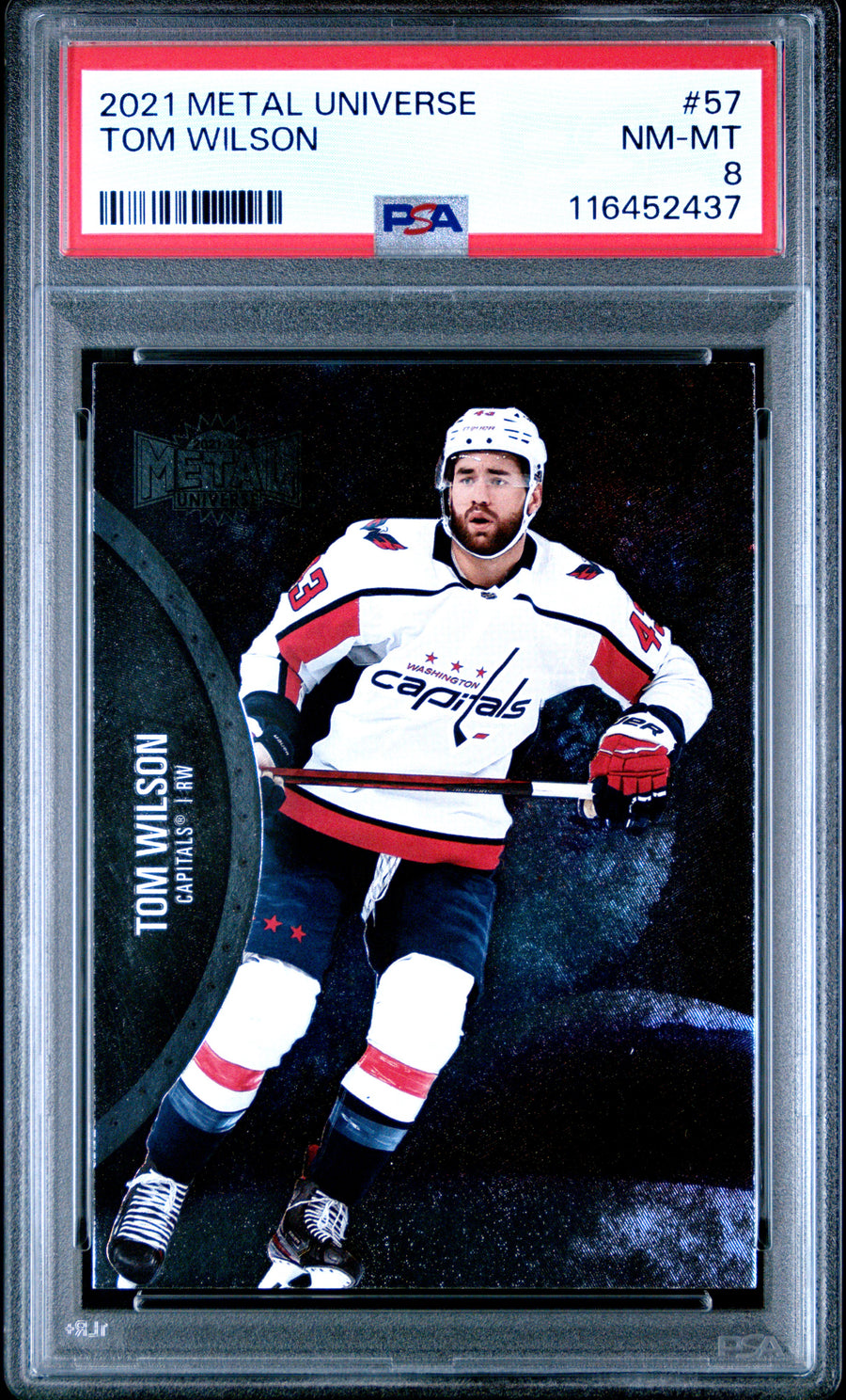 2021-2022 Skybox Metal Universe #57 Tom Wilson PSA 8 — Front