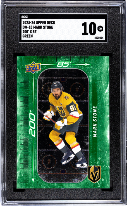 2023-24 Upper Deck #DM-10 Mark Stone 200' X 85' Green SGC 10 — Front
