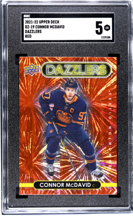 2021-22 Upper Deck #DZ-19 Connor Mcdavid Dazzlers Red SGC 5 — Front