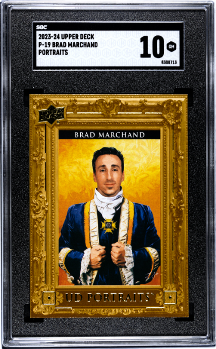 2023-24 Upper Deck #P-19 Brad Marchand Portraits SGC 10 — Front