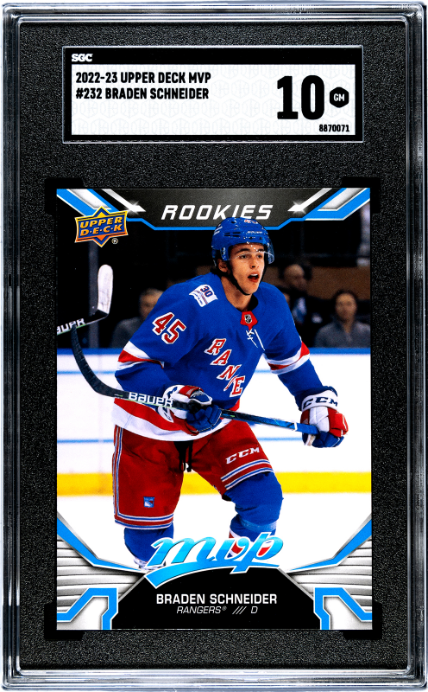 2022-23 Upper Deck Mvp #232 Braden Schneider SGC 10 — Front
