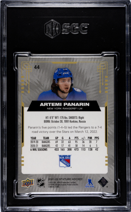 2021-22 Upper Deck Stature #44 Artemi Panarin SGC 9 — Back