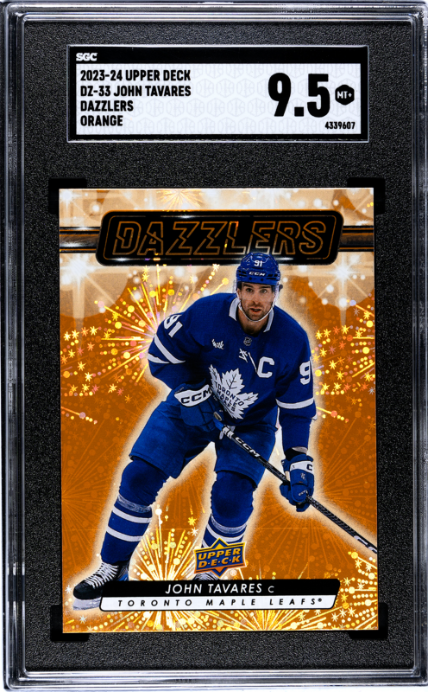 2023-24 Upper Deck #DZ-33 John Tavares Dazzlers Orange SGC 9.5 — Front