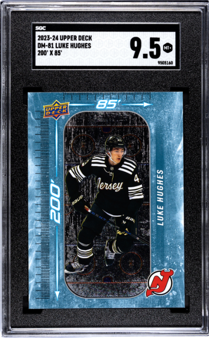 2023-24 Upper Deck #DM-81 Luke Hughes 200' X 85' SGC 9.5 — Front