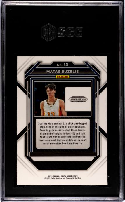 2023-24 Panini Prizm Draft Picks #13 Matas Buzelis SGC 9.5 — Back