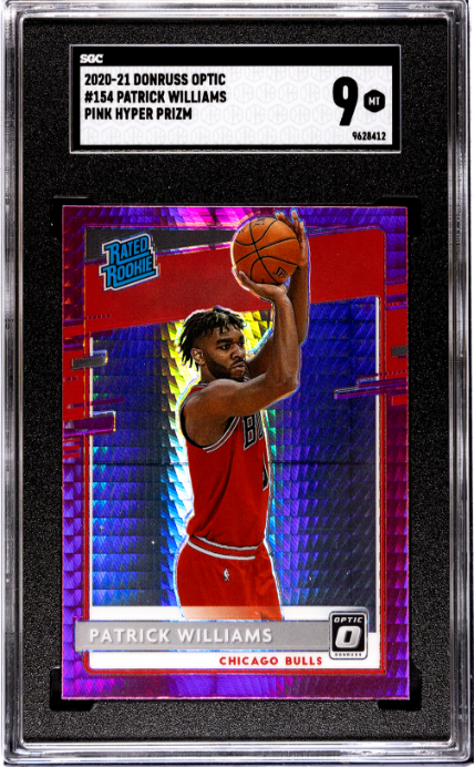 2020-21 Donruss Optic #154 Patrick Williams Pink Hyper Prizm RR SGC 9 — Front
