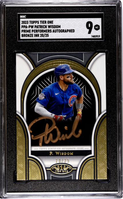 2023 Topps Tier One #PPA-PW Patrick Wisdom Prime Performers SGC 9 — Front