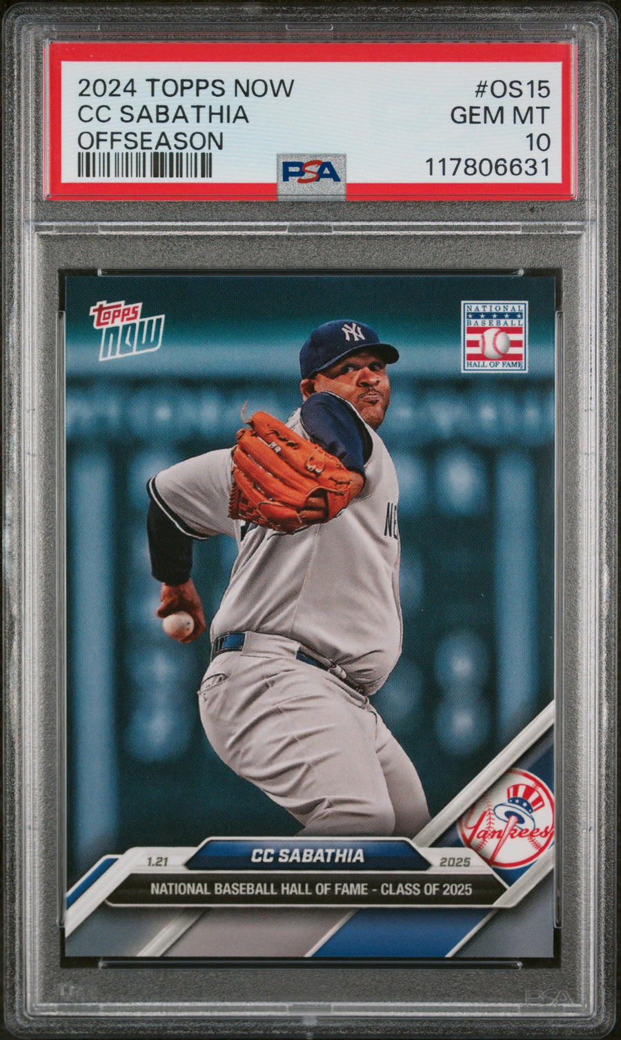 (3)2024 Topps Now Offseason #OS15 CC Sabathia PSA 10 — Front