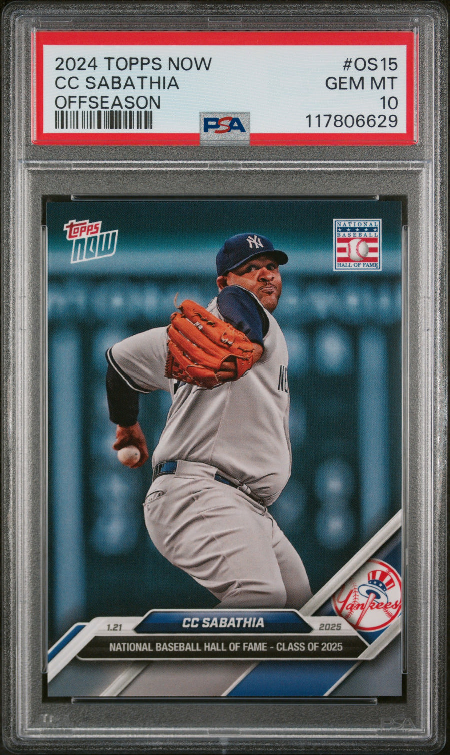 (4)2024 Topps Now Offseason #OS15 CC Sabathia PSA 10 — Front