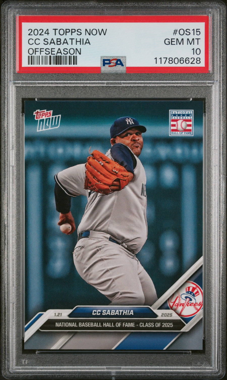 (5)2024 Topps Now Offseason #OS15 CC Sabathia PSA 10 — Front