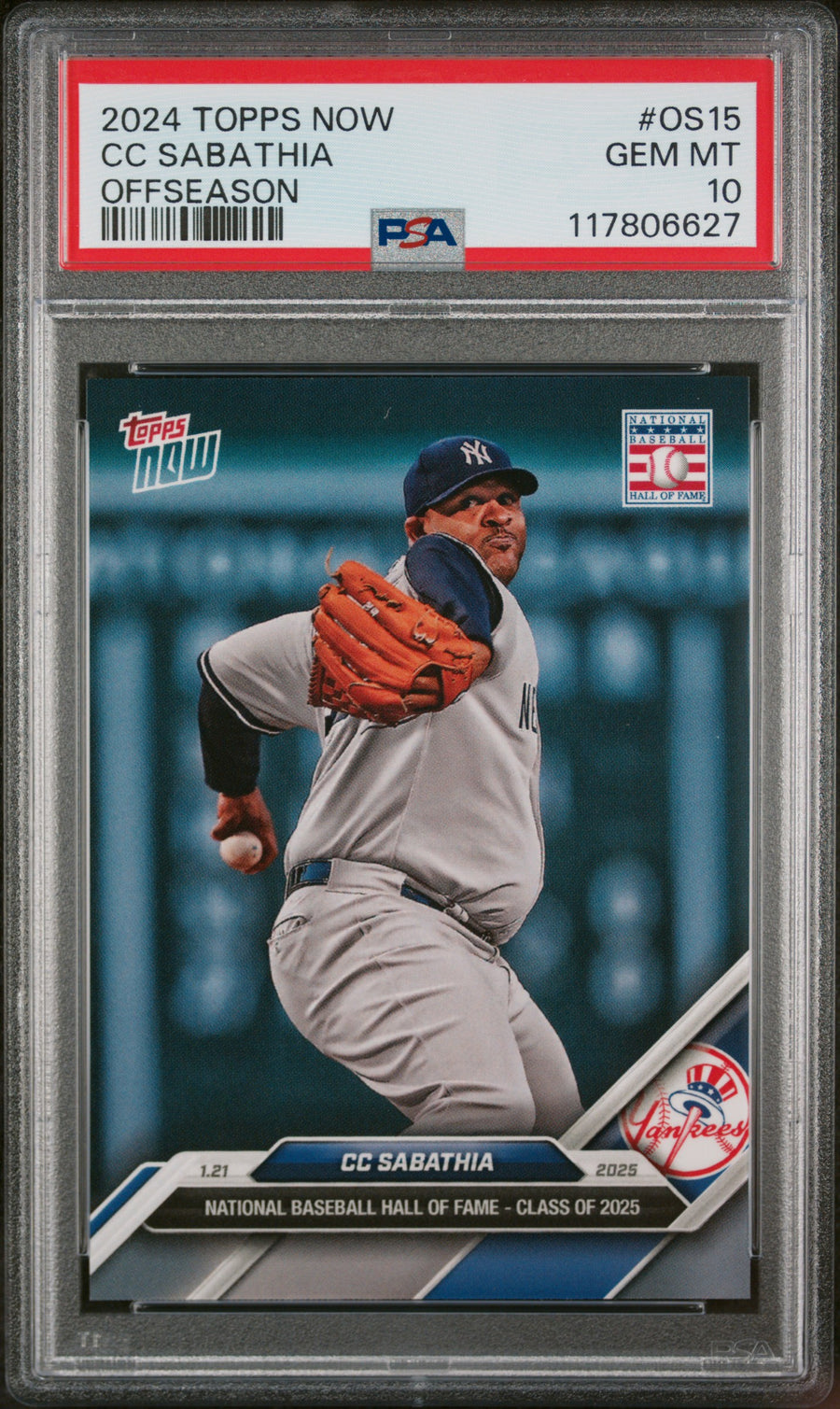 (6)2024 Topps Now Offseason #OS15 CC Sabathia PSA 10 — Front
