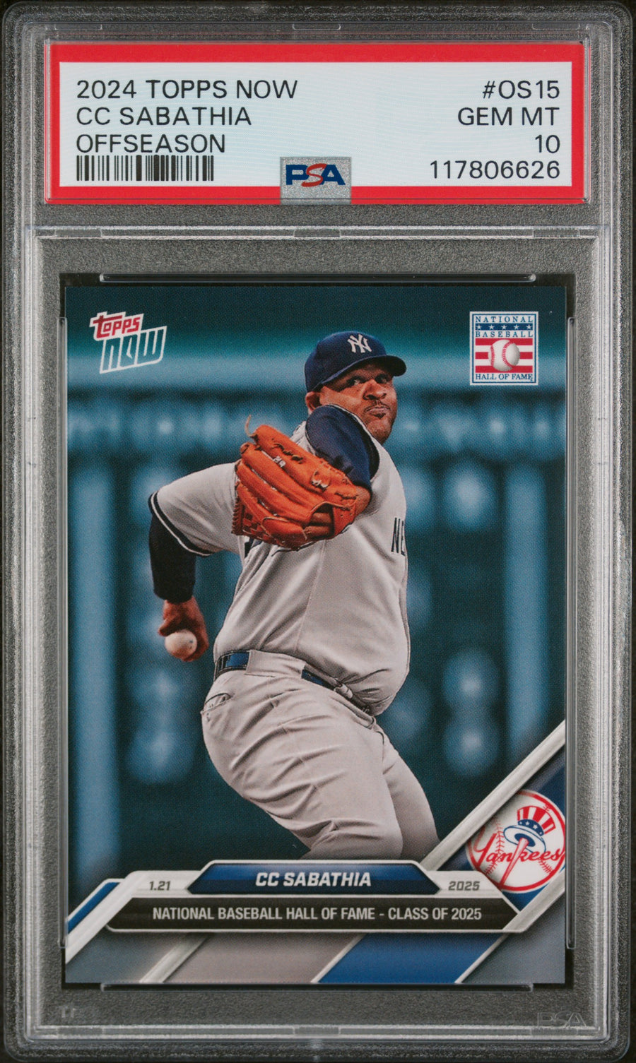 (7)2024 Topps Now Offseason #OS15 Cc Sabathia PSA 10 — Front