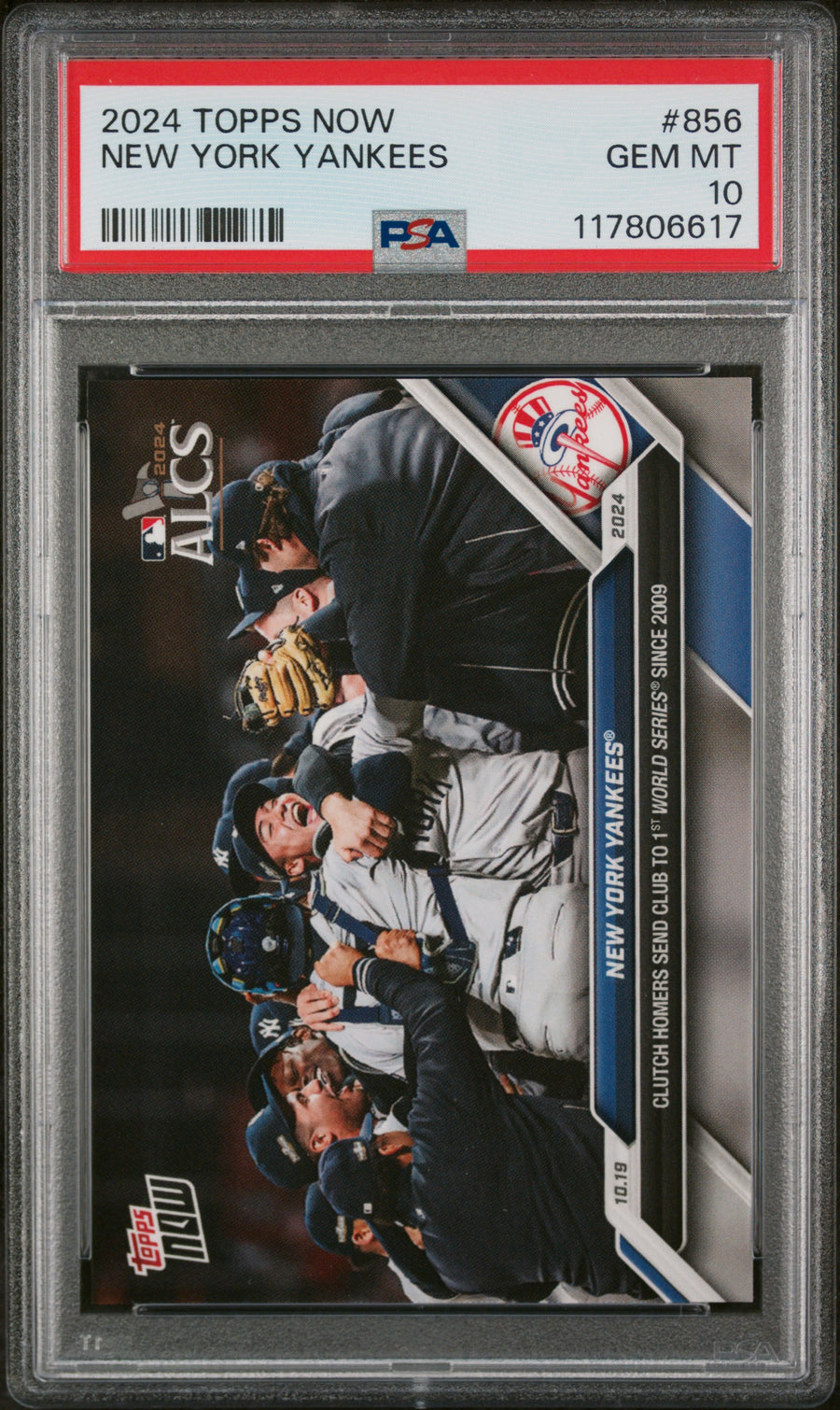 (4)2024 Topps Now #856 New York Yankees PSA 10 — Front