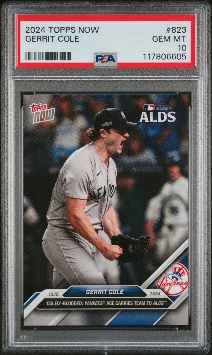 2024 Topps Now #823 Gerrit Cole PSA 10 — Front