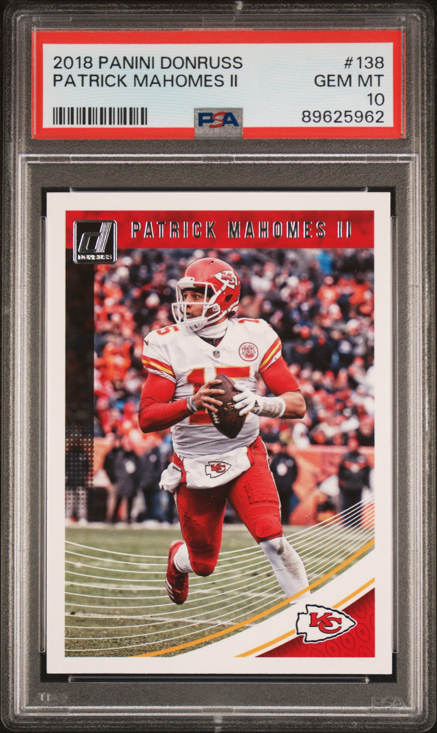 2018 Panini Donruss #138 Patrick Mahomes II PSA 10 — Front