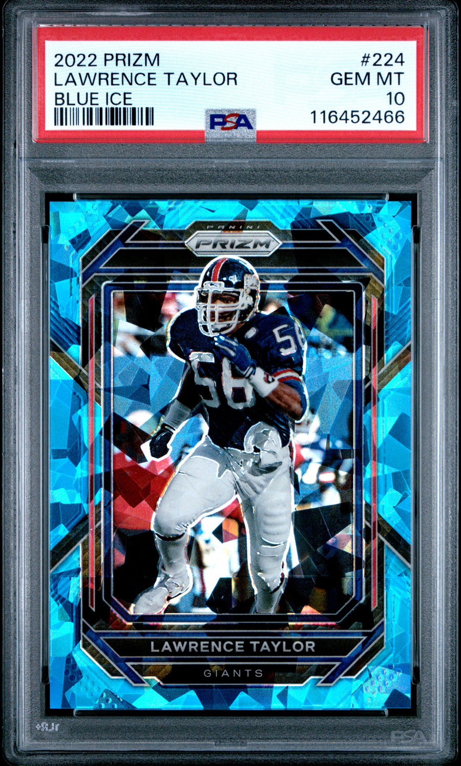 2022 Panini Prizm #224 Lawrence Taylor Blue Ice PSA 10 — Front