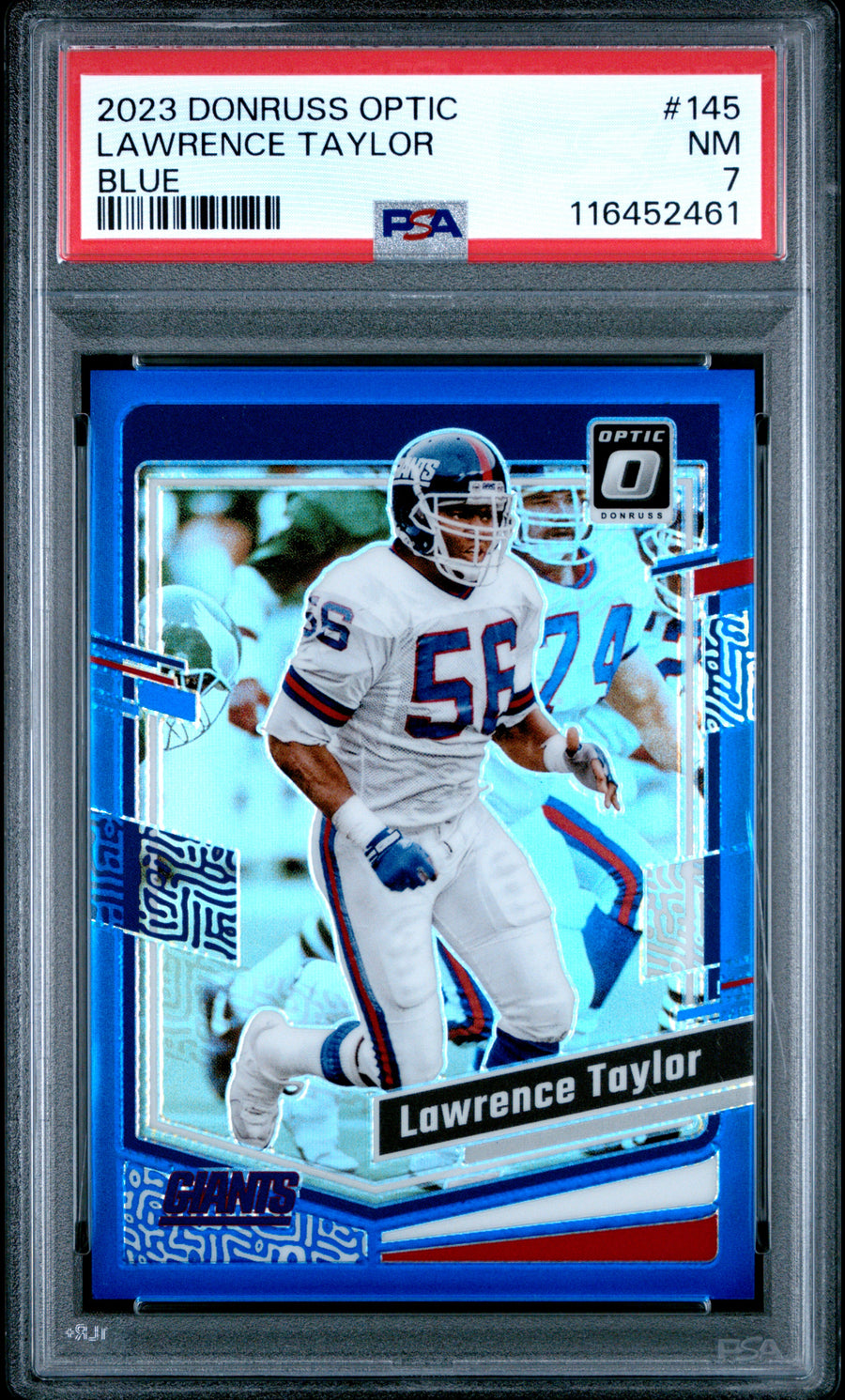 2023 Panini Donruss Optic #145 Lawrence Taylor Blue PSA 7 — Front