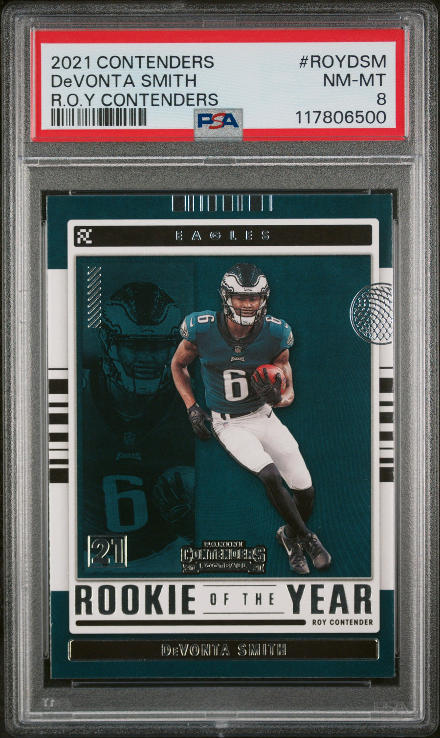 2021 Panini Rookie Of The Year Contenders #ROYDSM Devonta Smith PSA 8 — Front