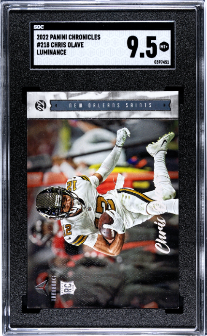 2022 Panini Chronicles #218 Chris Olave Luminance RC SGC 9.5 — Front