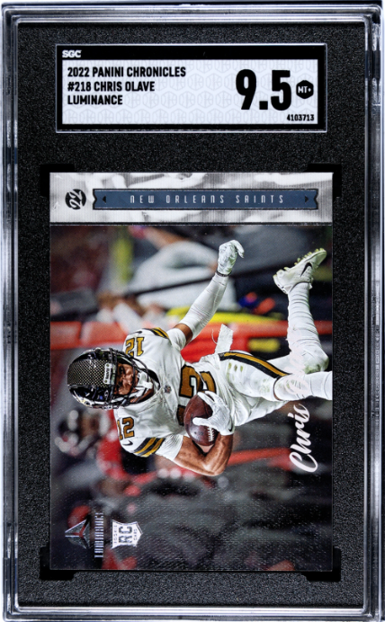 2022 Panini Chronicles #218 Chris Olave Luminance RC SGC 9.5 CERT#4103713 — Front