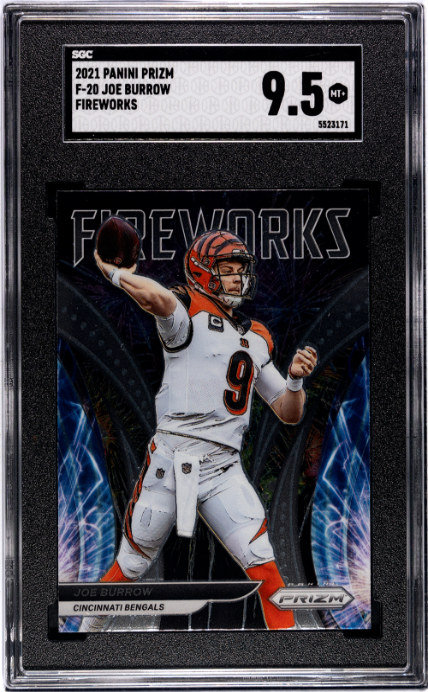2021 Panini Prizm #F-20 Joe Burrow Fireworks SGC 9.5 — Front