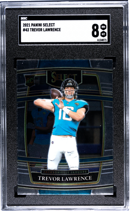 2021 Panini Select #43 Trevor Lawrence RC SGC 8 — Front