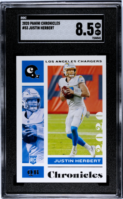 2020 Panini Chronicles #53 Justin Herbert RC SGC 8.5 — Front