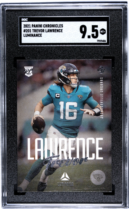 2021 Panini Chronicles #201 Trevor Lawrence Luminance RC SGC 9.5 — Front