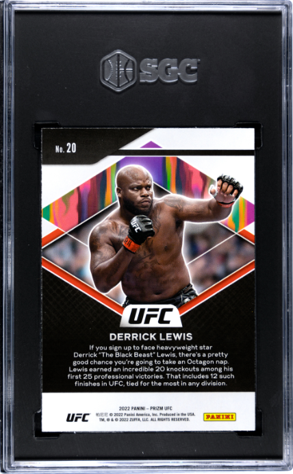 2022 Panini Prizm UFC #20 Derrick Lewis Fearless SGC 10 — Back