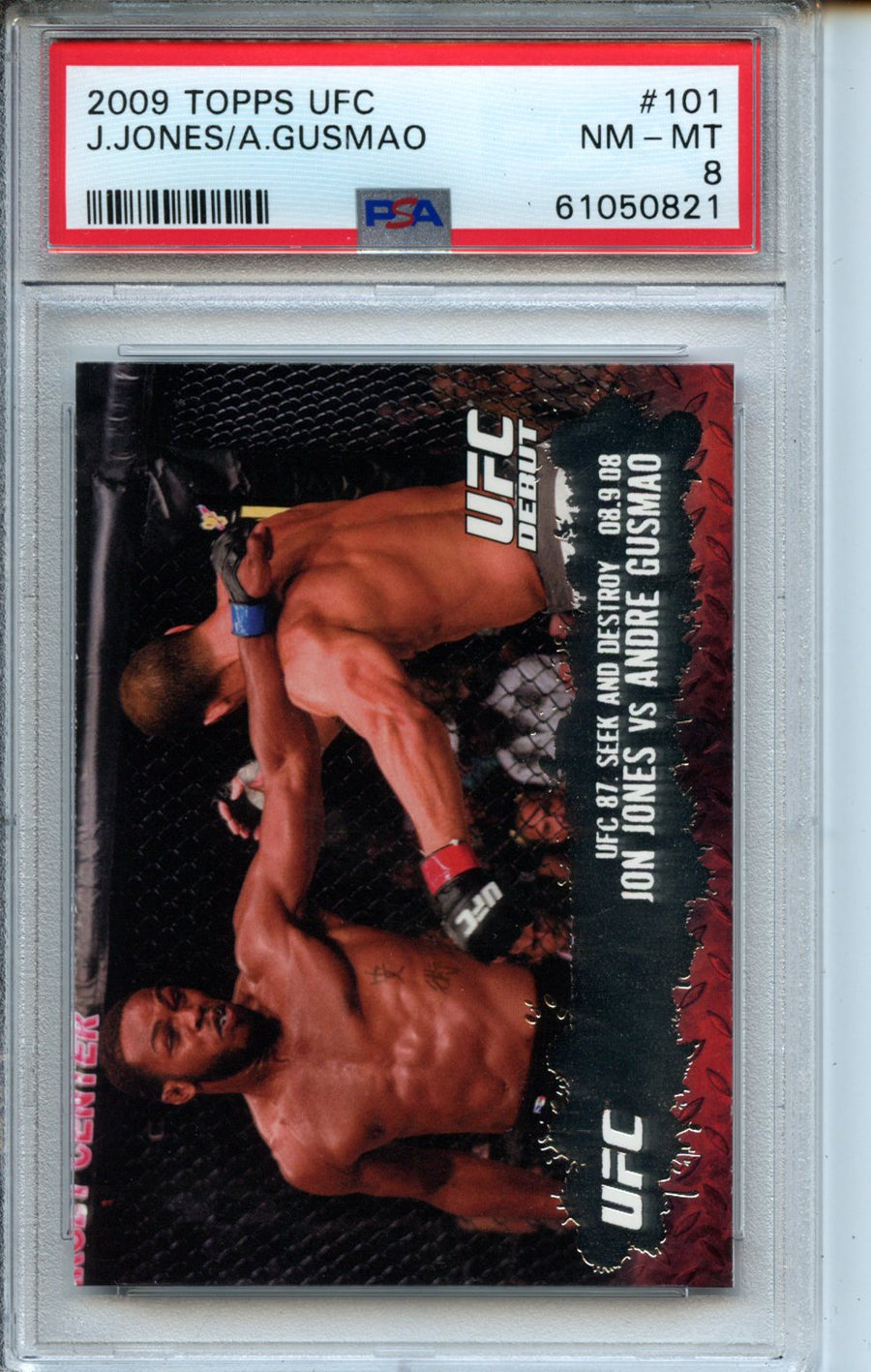 2009 Topps UFC Round 2 #101 J.Jones/A.Gusmao PSA 8 — Front