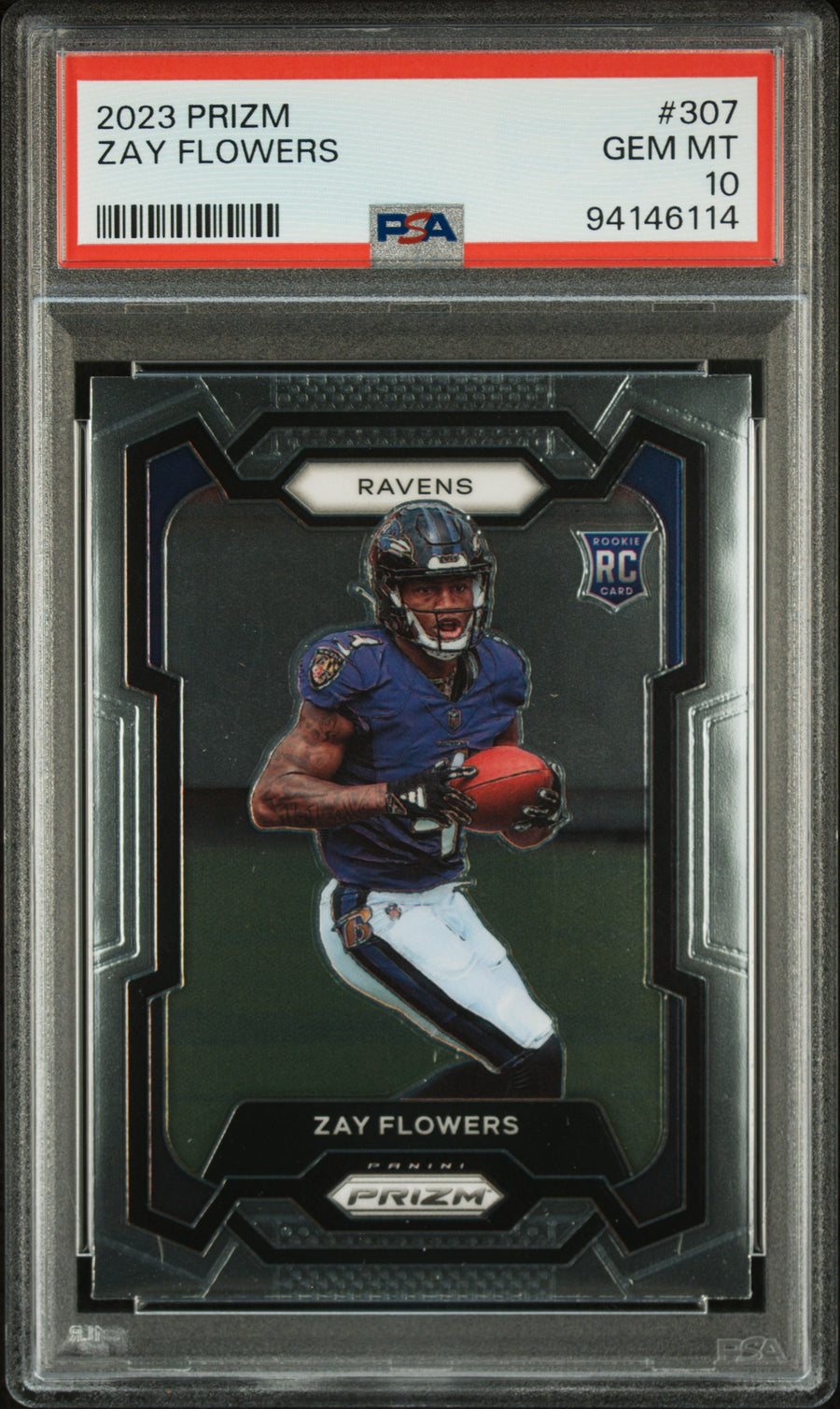 2023 Panini Prizm #307 Zay Flowers RC PSA 10 — Front