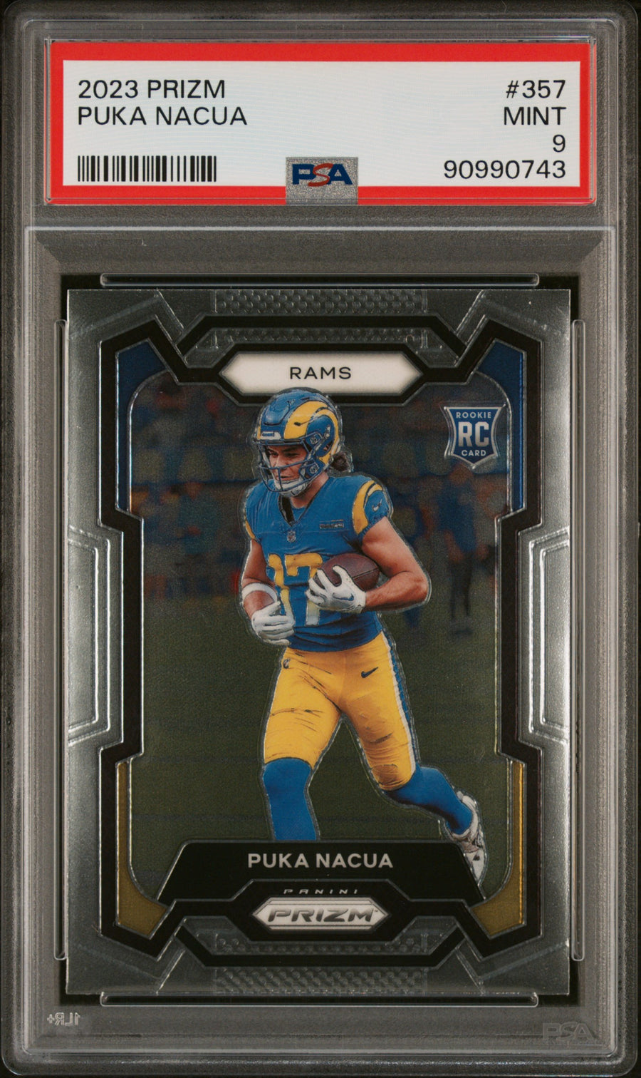 2023 Panini Prizm #357 Puka Nacua RC PSA 9 — Front