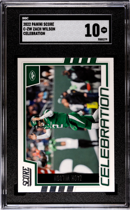 2022 Panini Score #C-ZW Zach Wilson Celebration SGC 10 — Front