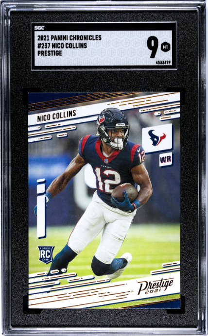 2021 Panini Chronicles #237 Nico Collins Prestige RC SGC 9 — Front