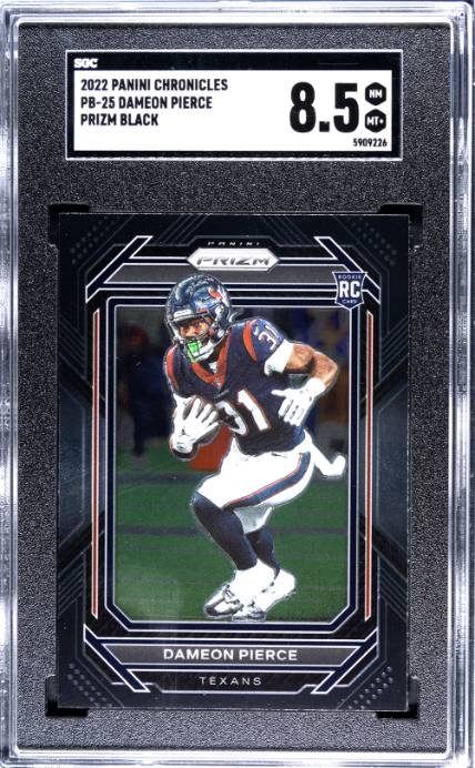2022 Panini Chronicles #PB-25 Dameon Pierce Prizm Black RC SGC 8.5 — Front