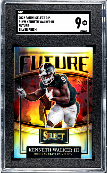 2022 Panini Select Draft Picks #F-KW Kenneth Walker III Future Silver Prizm SGC 9 — Front