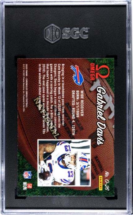 2020 Panini Chronicles #O-26 Gabriel Davis Omega RC SGC 9.5 — Back