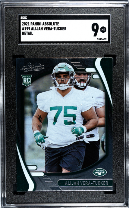 2021 Panini Absolute #199 Alijah Vera-Tucker Retail RC SGC 9 — Front